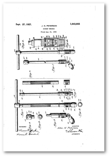 Illustration of John's patent 1643855,of a socket wrench